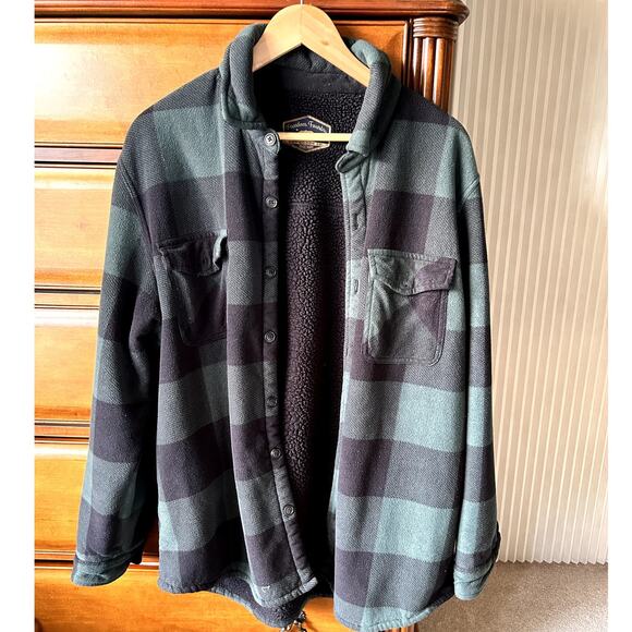 Freedom Foundry Men´s Plaid Fleece sherpa lined jacket Shirt size XL - Picture 1 of 8